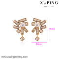 93464 Latest jewelry design environmental copper gold plated drop earrings for ladies